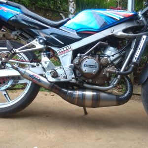 Knalpot Kolong Telo 3v3 Motor 2 Tak Kawasaki Ninja 150 r rr