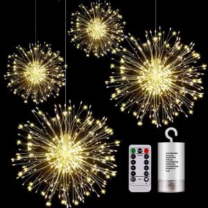 120LED Waterproof Exploding Star Firework Lamp Christmas Fairy Lights Copper Wire Lamp Dandelion String Lights Garden Home Decor