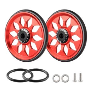 TRANQUIL HUT Replacement Bicycle Easywheel Aluminum Alloy 60mm Bike Easy Wheels Cycling Accessories Ceramics Bearing Bike Auxiliary Wheels Rear Rack