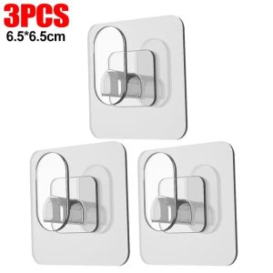 3/6/10ชิ้นตะขอกาวในตัวโปร่งใสติดผนังประตูตะขอยึดจุมากผ้าเช็ดตัวห้องน้ำชั้นเก็บมีดทำครัว