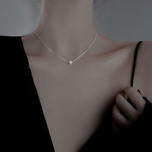 Simple Geometric Block Pendant Short Necklace Collarbone Chain Gift for Women Not Faded Clavicle Chain Jewelry Gift