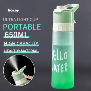 Sports Water Bottle with Spray 650ml Large Capacity Water Bottle Summer spray cooling is suitable for outdoor activities