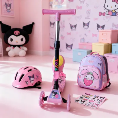 Foldable Scooter for Boys Girls Outdoor Activity Toddler Scooter with Seat 3 Wheel Kids Scooter Adjustable Foldable Outdoor Ride On Toy