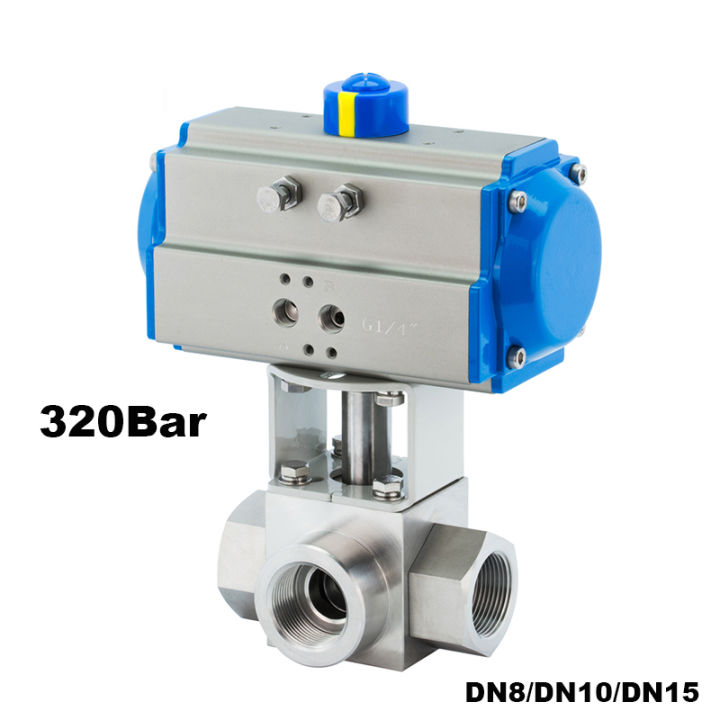 NEW ！DN8/DN10/DN15 32Mpa 300bar High Pressure Ball valve 3 Way ...