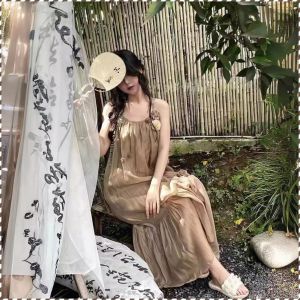 A-line Skirt Sleeveless Skirt Fashion Enthusiast Elegance Gentle Soft Date Romantic Embroidery