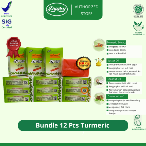 [12 PCS TURMERIC ] Paket Hemat Sabun Arab Pyary Turmeric Original BPOM Distributor Resmi Pyary