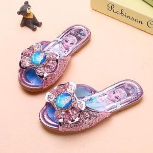[Brandedbaby] 25-36 Sendal Frozen Anak  / Sandal Selop Blink Sequin Pink Biru Silver