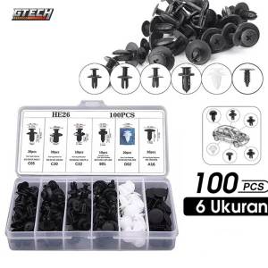 100PCS Baut Rivet Mobil/Universal Klip Bumper Baut Body Plastik Clip Kancing Motor Serbaguna Set