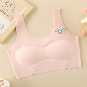 Dễ Thương Thỏ hoạt hình thiết kế thoáng khí Bralette không viền cho cô gái tuổi teen với bông mềm đệm và thoải mái cố định dây đai