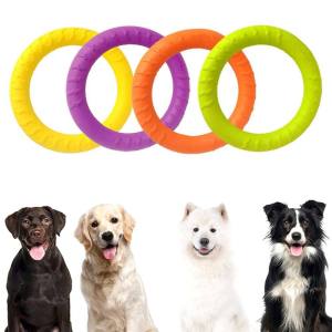 WEIHUIMEI EVA โต้ตอบสำหรับสุนัขขนาดเล็กสัตว์เลี้ยงเกมแหวนดึงของเล่นแผ่นบินสุนัขเครื่องมือการเคลื่อนไหว ของเล่นสุนัข วัสดุความปลอดภัย