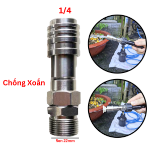 Khớp Nối Nhanh 1/4 Chống Xoắn Dây Ren Ngoài 22 Phụ Kiện Máy Rửa Xe