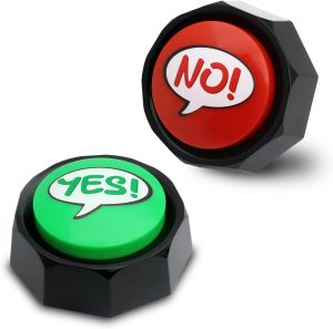 Buzzers for YES and NO Sound Clickers Can be Used in Classrooms Right and Wrong Answers Trivia Games YES and NO Answer Buzzers Easy Buttons Lound Sound Pack of 2