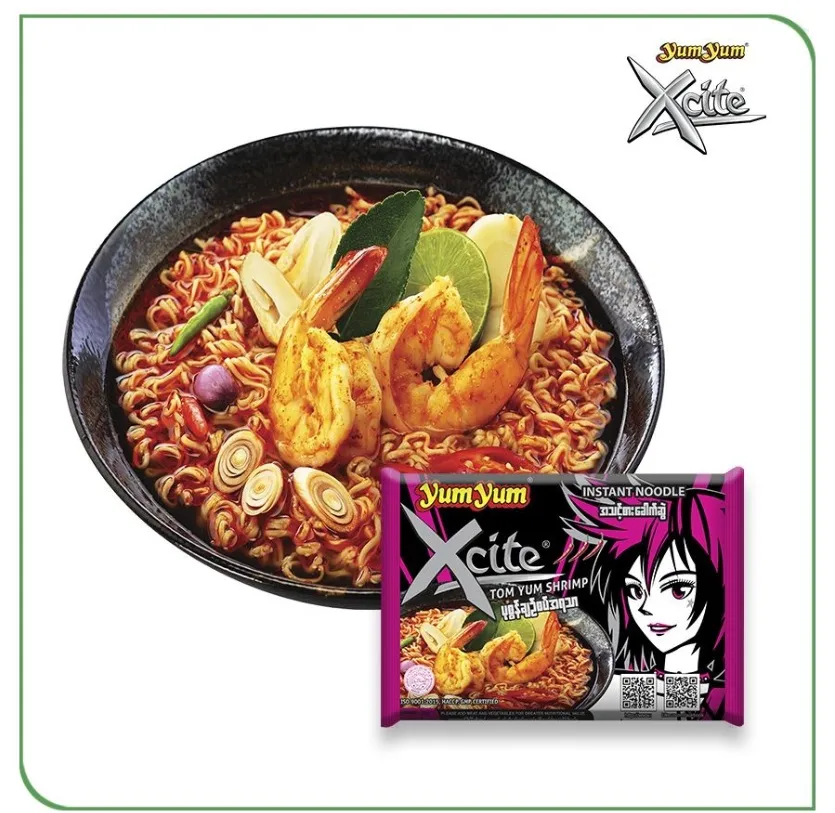 Yum Yum Xcite Instant Noodle Tom Yum Mala Shrimp Chicken Creamy