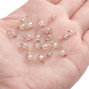 5pcs 4mm Glass Bead Pendant Small Charms For Handmade Bracelet Necklace Earring Keychain DIY Craft Jewelry Making