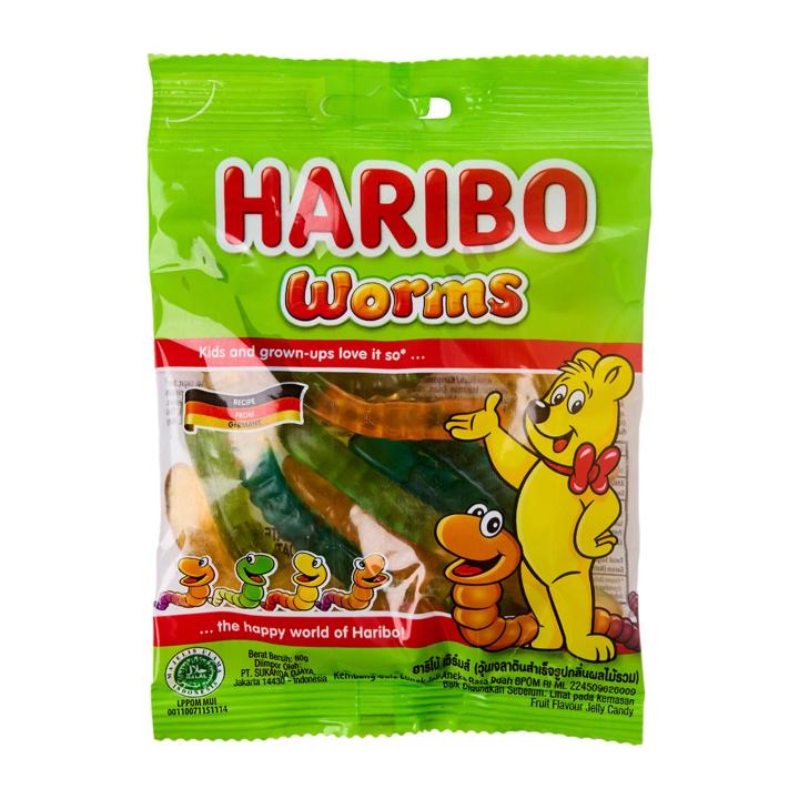 Haribo Worms Gummy Candy 80g