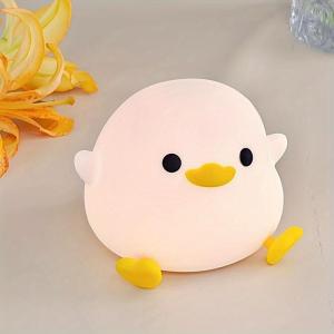 fengwan123 1pc Doudou Duck Silicone Sensing Night Light Led Light Bedroom Bedside Lamp Usb Charging With Sleeping Decorative Lighting