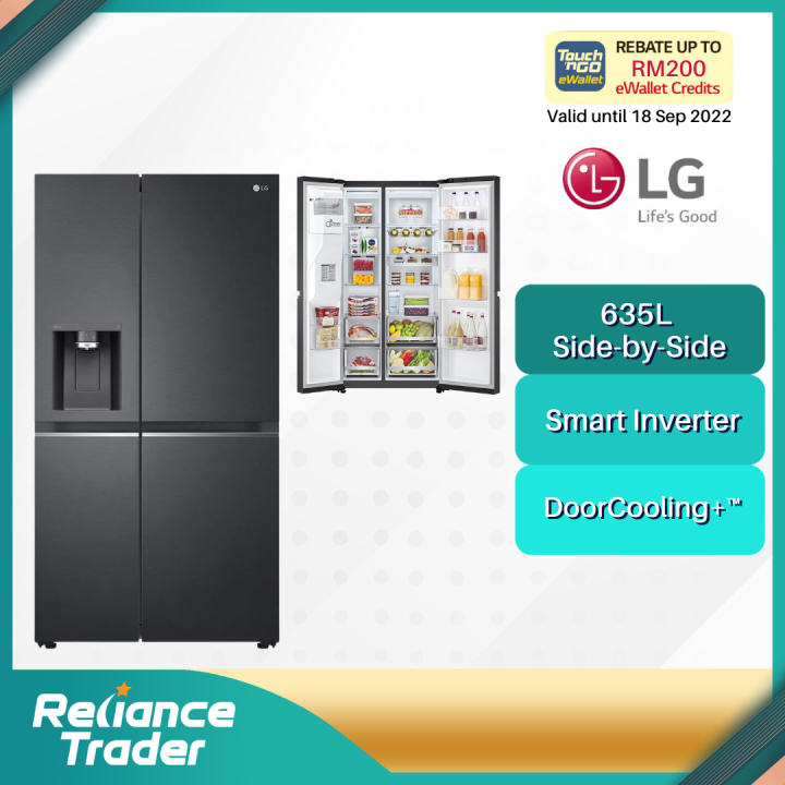 LG Net 635L SidebySide with UVnano® Water Dispenser in Matte Black