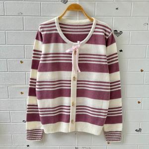 ASIRA SWEATER RAJUT PITA MOTIF STRIPE WANITA LENGAN PANJANG