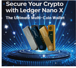 Ledger Nano X  cryptowallet bitcoin dogecoin etherium multicolor