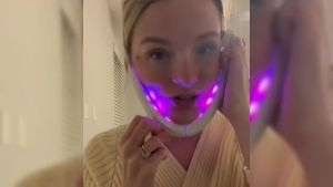 Contourflex 4-in-1 Massager for Face Reviona Contour Flex Facial Sculpting Device for Double Chin Adjustable 5 Modes & 15 Intensities Reduces Sagging Skin (Pink)