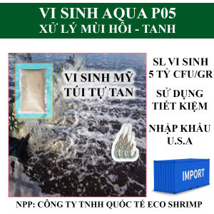 1 Gói 113 gr vi sinh Mỹ Aqua P05 - Xử lý đáy ao giúp giảm mùi hôi tanh trong ao nuôi tôm
