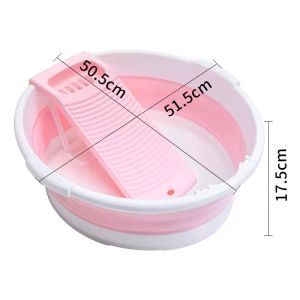 Foldable washboard basin with washboard Foldable Wash Basin Collapsible Space Saving可折叠洗衣盆带搓衣板