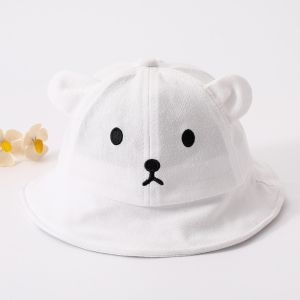 CHAOSON Solid Color Baby Bucket Hat Korean Cotton Boys Girls Sunhat Cute Casual Baby Bear Hat Toddler