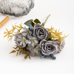 Artificial roses with curled edges home decoration artificial roses European-style hotel table flower arrangements