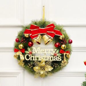 Christmas Wreath Artificial Garland Handmade Christmas Decoration Door Decor DIY Christmas Decorations Set Christmas Decorations For Home Christmas Tree Decoration Package