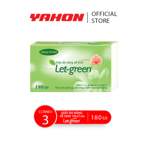 Combo Bao Giấy Vệ Sinh Đa Năng LET-GREEN 18*21cm 180 Tờ/Bao