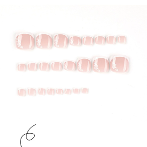 Artificial Toenails Full Cover Toe Nail French Tips Press on Toenails Manicure Supplies for Women