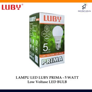 Bohlam Lampu LED Luby Prima 5 Watt Cahaya Putih Low Voltase A-Bulb SNI