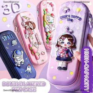 [COD] SweetBabiese 3D กล่องดินสอนักบินอวกาศของเด็กผู้ชายเครื่องเขียนนักเรียนชั้นสองชั้นความจุขนาดใหญ่กันน้ำรูปกระต่ายสีชมพู