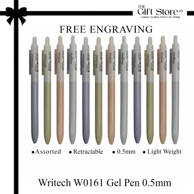 Free Engraving 12pcs Writech W0161 Gel Pen 0.5mm twin-ball