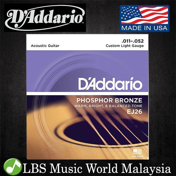Set Corde D'Addario Bronzo Fosforo 11-52 Set Di 10 Corde Per Chitarra Acustica D'Addario EJ26-10P Bronzo Fosforo 11-52 - Pro Pack - Suono Caldo E Brillante Set 11-52 - Foto 7