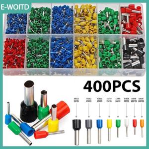 【E-WOITD】 400pcs hình ống thiết bị đầu cuối dây kết nối điện cách điện Terminator