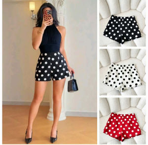 KUJ Casual Plain Color AND Polka Dot AND Maong Denim Blue AVAILABLE Regular Size AND Plus Big Size High Waist Short