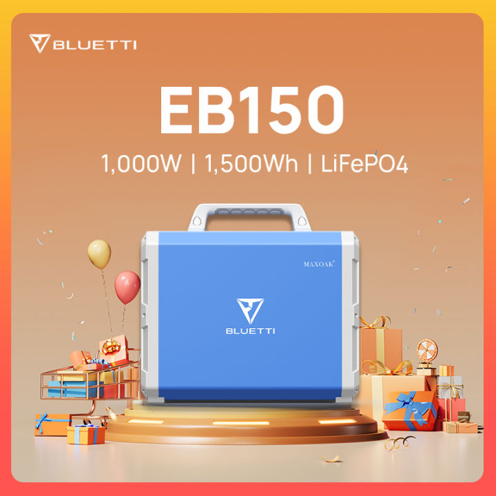 Bluetti Local EB150 Portable Power Station 1500Wh 1000W Lithium Battery  60Hz 220-240V Solar Generator for Outdoor Camping | Lazada PH