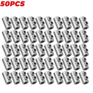 50PCS Double Holes Steel Wire Rope Clamp Adjustable Screw Fixed Metal Copper Hanging Suspension Clips Cable Fastener Hardware Tools