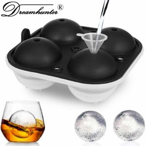 Dream Hunter Dụng Cụ Làm Đá Viên Bằng Silicon 4 Lỗ Khuôn Làm Đá Khúc Côn Cầu Cocktail Whiskey Khuôn Làm Đá Tròn Tự Làm 6Cm Phụ Kiện Quầy Bar Nhà Bếp