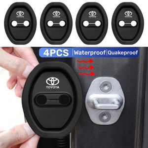 4Pcs/Set Toyota Car Silicone Door Lock Cover Car Shock Door Latch Protection Pad For Vios Wish Hilux Yaris Rush GR Corolla Cross Avanza Innova Veloz Fortuner Alphard Altis Camry bZ4X RAV4 Harrier Accessories