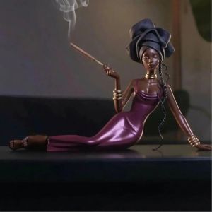 FOUNDTWO Handcrafted Incense Stick Holder Resin Creative Incense Burning Tray Premium Elegant Women Figurine Incense Burner Home Decor