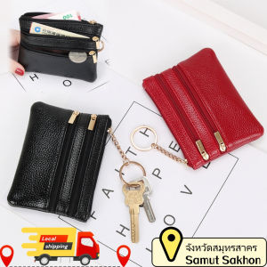 Belfoyer 【สต็อกท้องถิ่น】กระเป๋าสตางค์ซิปสั้นสำหรับสุภาพสตรีกระเป๋าใส่กุญแจหลากสีที่เรียบง่ายกระเป๋าใส่เหรียญแบบพกพา
