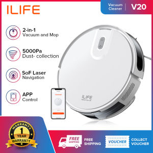 ILIFE【Local Warranty】 V20 Robot Vacuum Cleaner Sweep and Wet Mop Planned Cleaning APP Control Suction Power Multiple Cleaning Mode Simultaneously Sweeping and Mopping the Floor