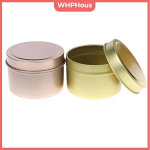 WHPHous DIY Round Candle Jars 4Oz Aluminum Tins With Lids Cosmetic Sample Containers Storage Organizer