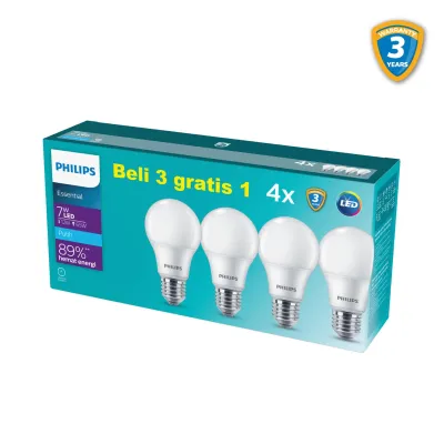 Lampu Philips RadiantLine Multipack LEDBulb 5W 7W 9W 11W 6500K Putih Bohlam Paket Beli 3 Gratis 1