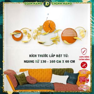 Đồng hồ treo tường phòng khách độc đáo D1 Home đồng hồ trang trí decor phong cách Bắc Âu - 2445