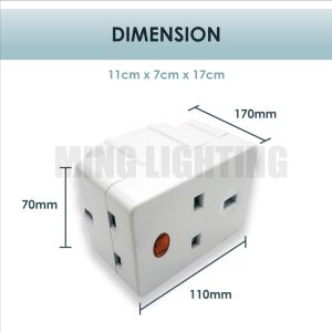 New Arrival Discount[SIRIM] 3 Way Multiple Adapter 3 Gang Pin Socket Plug Switch Multi Adapter Charger LED NEON Light Socket Switch Eurosafe
