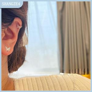 【SHANGZE4】 Cutout Zircon pha lê bướm Bông tai cho phụ nữ cô gái Wedding party New mỹ trang sức quà tặng