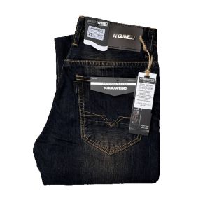 Jeans Arguweso Pria non Stretch Reguler Fit Denim Dark Wash Ukuran 28-38